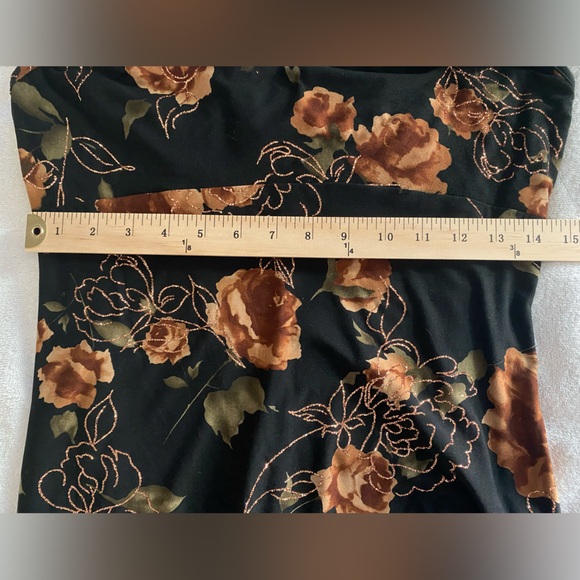 NWT Floral Y2K Black Dress with‎ Flowers - Picture 6 of 6